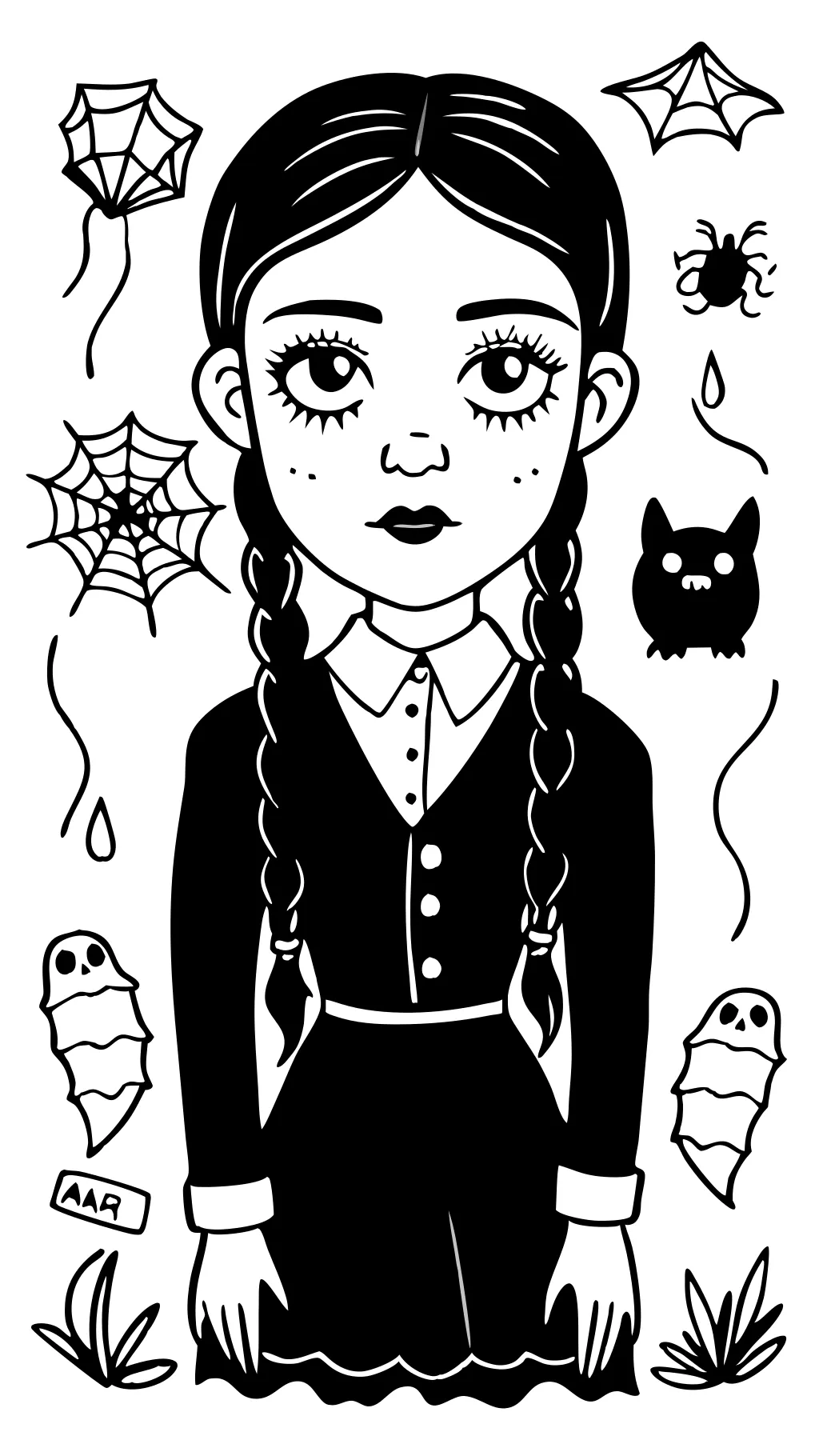 wednesday adams coloring page